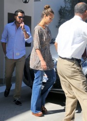 Jessica Alba at Lancer Dermatology in Beverly Hills