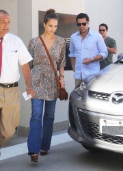 Jessica Alba at Lancer Dermatology in Beverly Hills