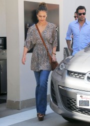 Jessica Alba at Lancer Dermatology in Beverly Hills