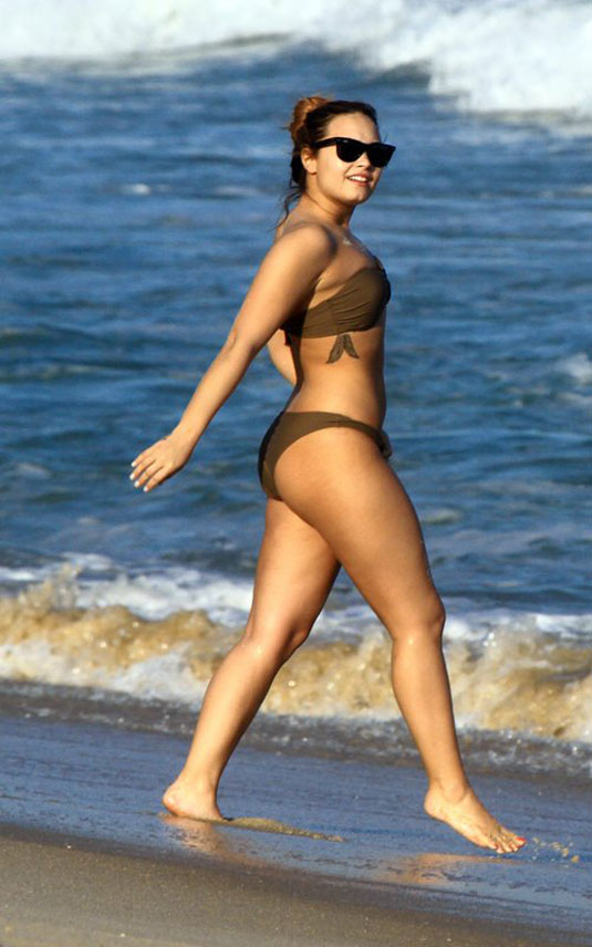 DEMI LOVATO in Bikini at a Beach in Brazil