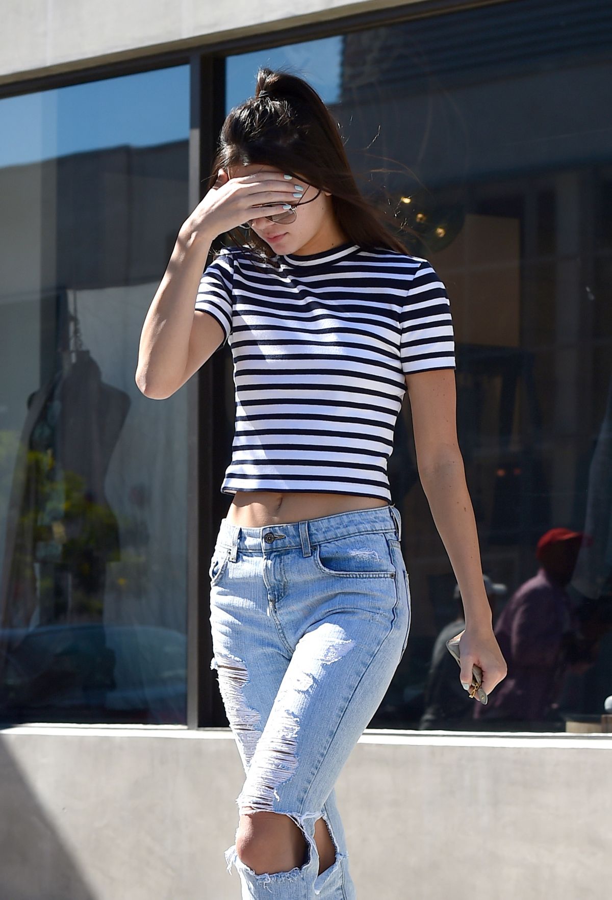 KENDALL JENNER in Ripped Jeans Out in West Hollywood - HawtCelebs