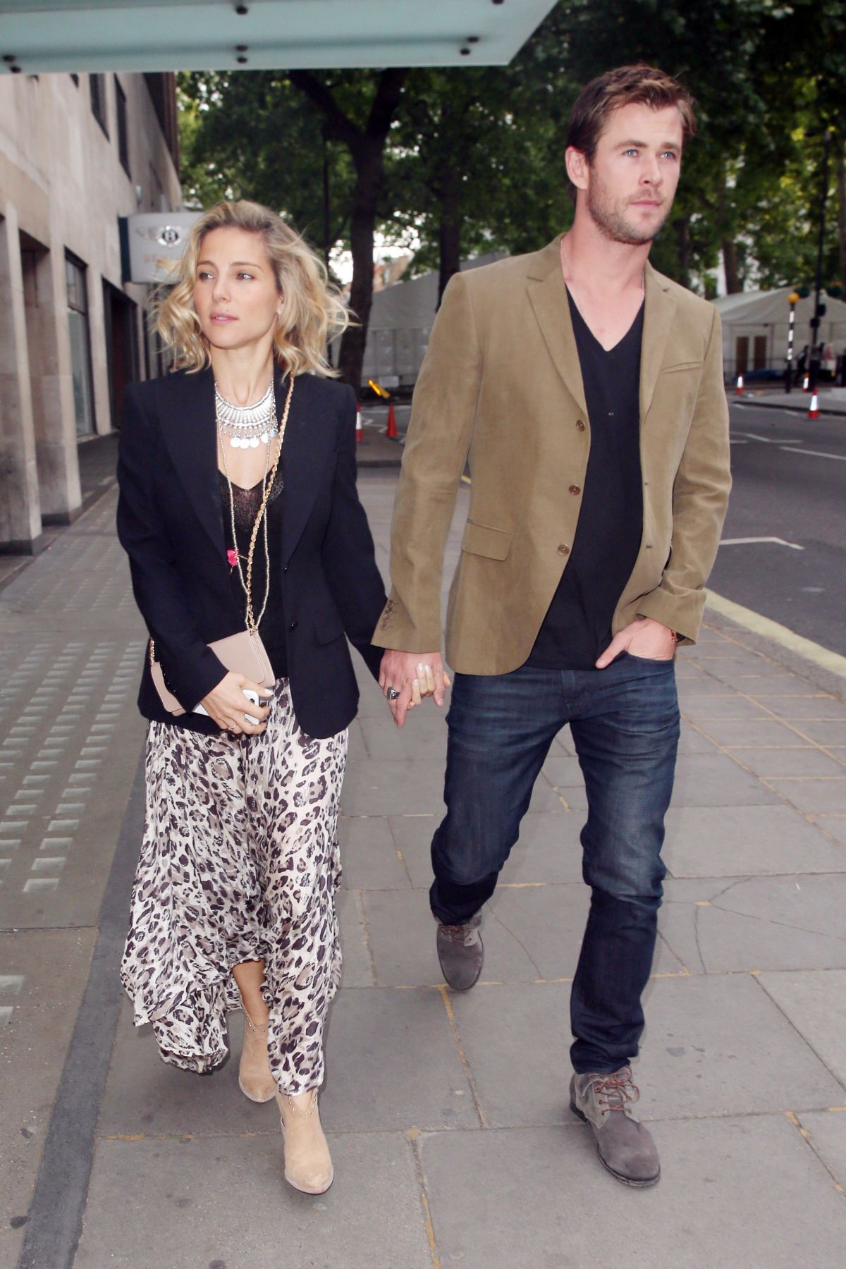 ELSA PATAKY and Chris Hemsworth Out for Dinner in London - HawtCelebs