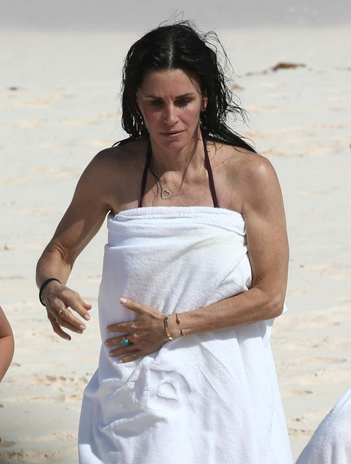 Courteney Cox In Bikini On The Beach In Bahamas