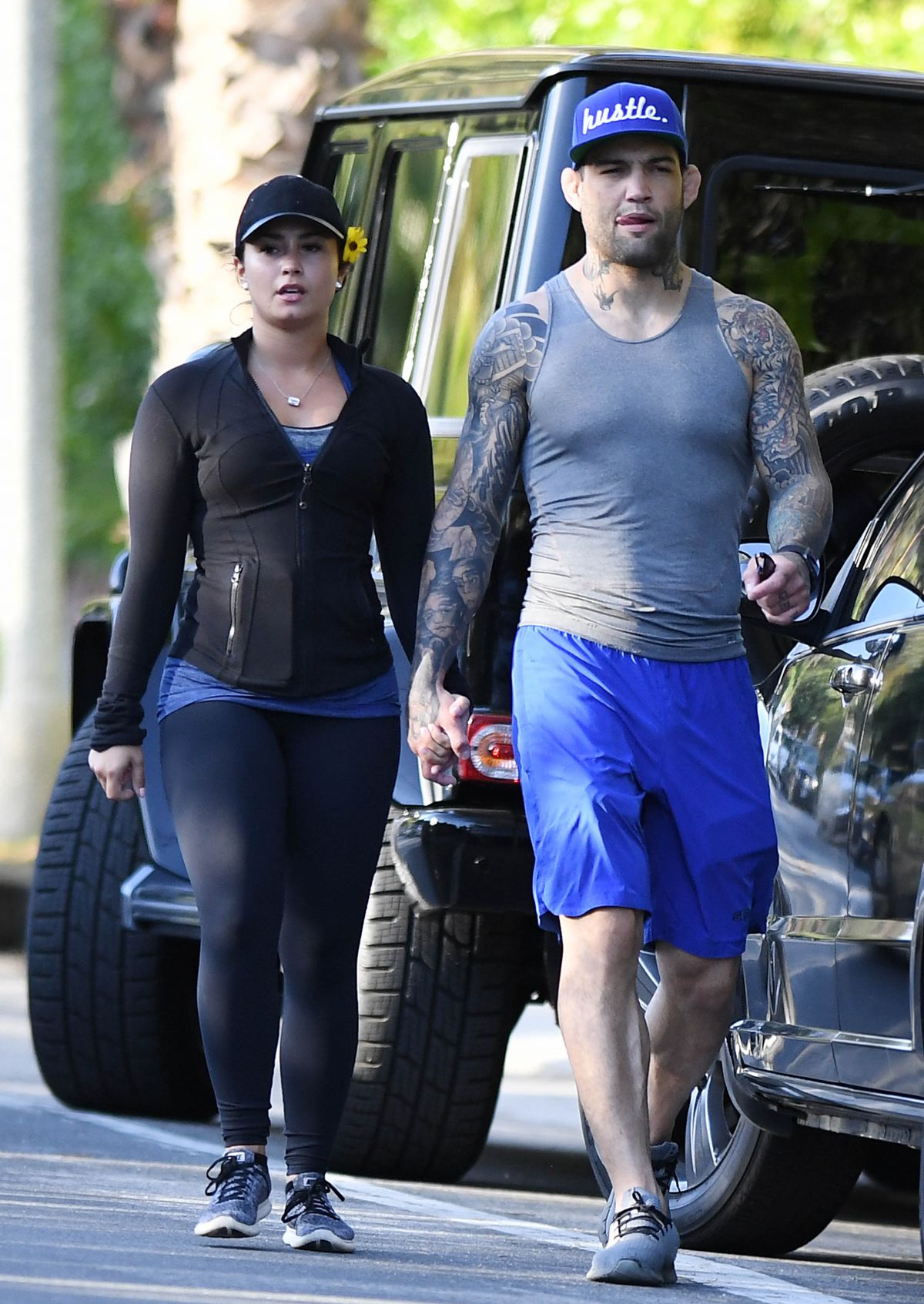DEMI LOVATO And Guilherme Vasconcelos Out Hiking In Runyon Canyon Park 