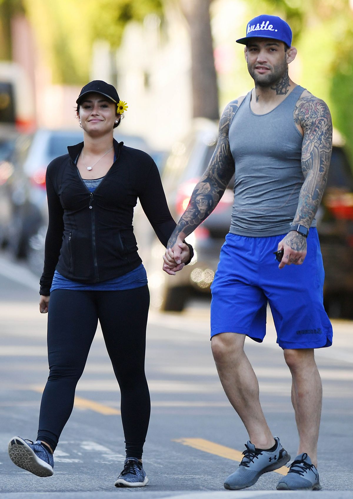 DEMI LOVATO And Guilherme Vasconcelos Out Hiking In Runyon Canyon Park 