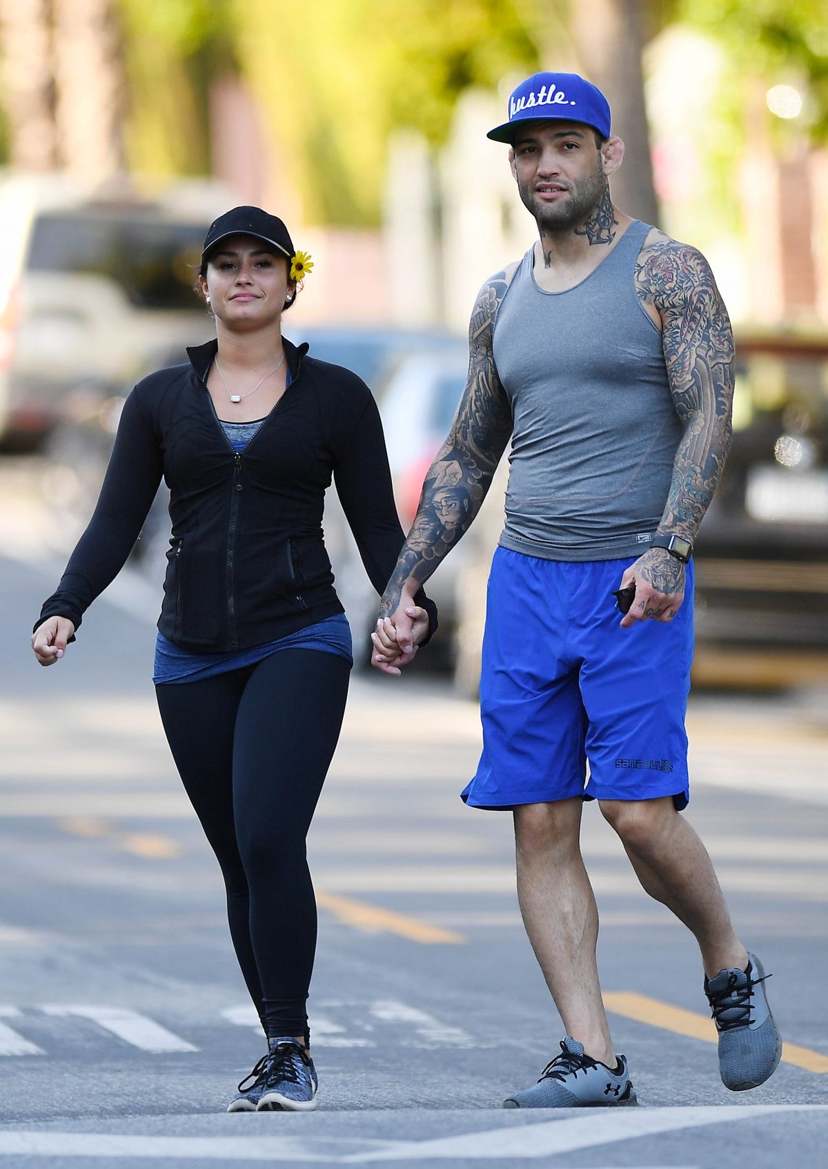 DEMI LOVATO And Guilherme Vasconcelos Out Hiking In Runyon Canyon Park 