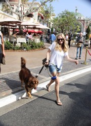 Amanda Seyfried Walking Her the Dog