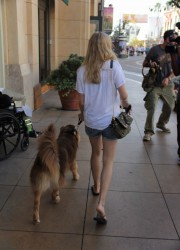 Amanda Seyfried Walking Her the Dog