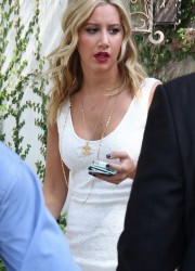 Ashley Tisdale in White Dress