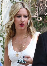 Ashley Tisdale in White Dress