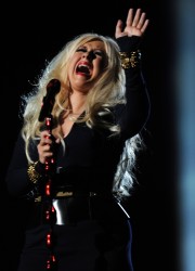 Christina Aguilera Performs at Michael Forever Tribute Concert in Cardiff, Wales