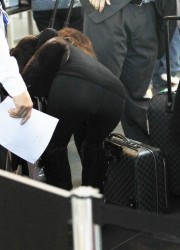 Eva Longoria in Tight Pants at LAX Airpor
