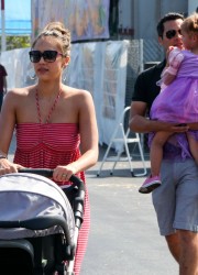 Jessica Alba and Family at The Pumpkin Patch