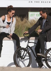 Kate Beckinsale in Tight Pants at Bike Ride in Los Angeles