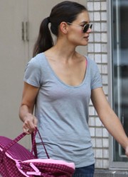 Katie Holmes Playing with Panda