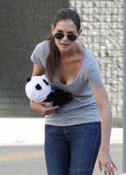 Katie Holmes Playing with Panda