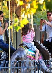 Katie Holmes, Suri and Tom Cruise at Schenley Plaza in Pittsburgh