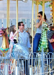 Katie Holmes, Suri and Tom Cruise at Schenley Plaza in Pittsburgh