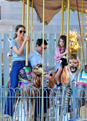 Katie Holmes, Suri and Tom Cruise at Schenley Plaza in Pittsburgh