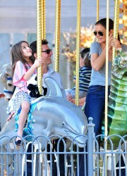 Katie Holmes, Suri and Tom Cruise at Schenley Plaza in Pittsburgh