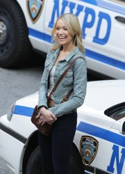 Katrina Bowden at Nurse 3-D Set in Toronto