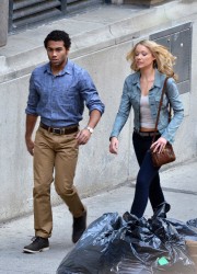 Katrina Bowden at Nurse 3-D Set in Toronto