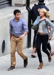 Katrina Bowden at Nurse 3-D Set in Toronto