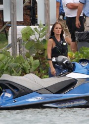 Minka Kelly at Charlie's Angels Set in Miami