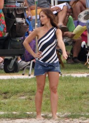 Minka Kelly at Charlie's Angels Set in Miami