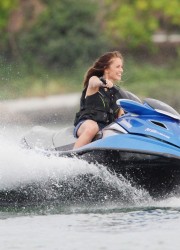Minka Kelly at Charlie's Angels Set in Miami