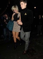 Pixie Lott Leaving Senkai Restaurant in London