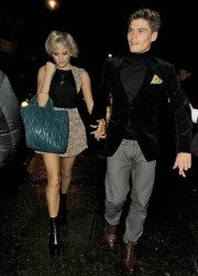 Pixie Lott Leaving Senkai Restaurant in London