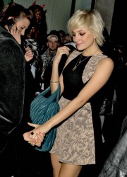 Pixie Lott Leaving Senkai Restaurant in London
