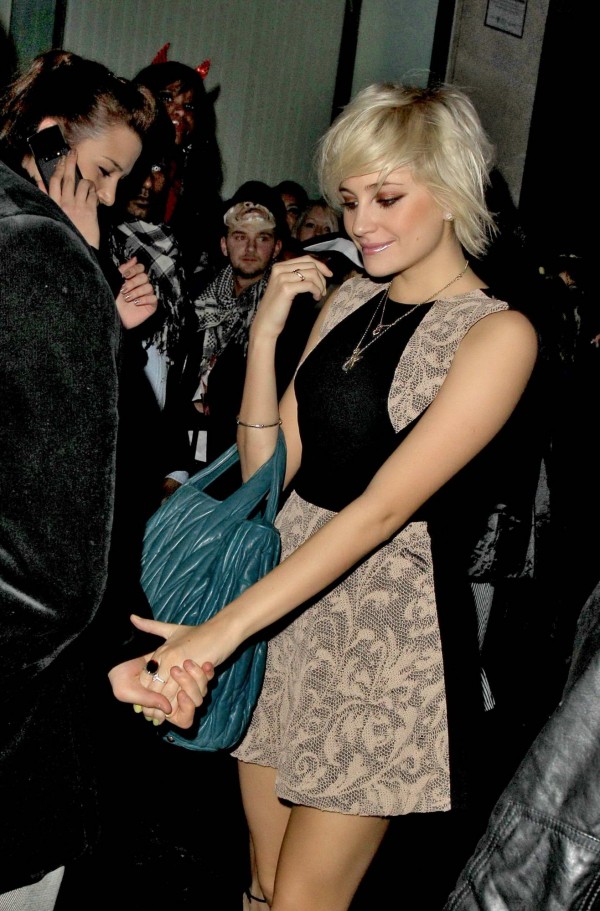 Pixie Lott Leaving Senkai Restaurant in London