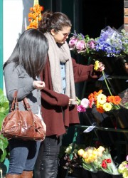 Selena Gomez Buying Flowers