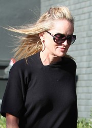 Sharon Stone at The Tavern Restaurant in Brentwood