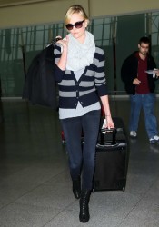 Charlize Theron Arriving at JFK Airport