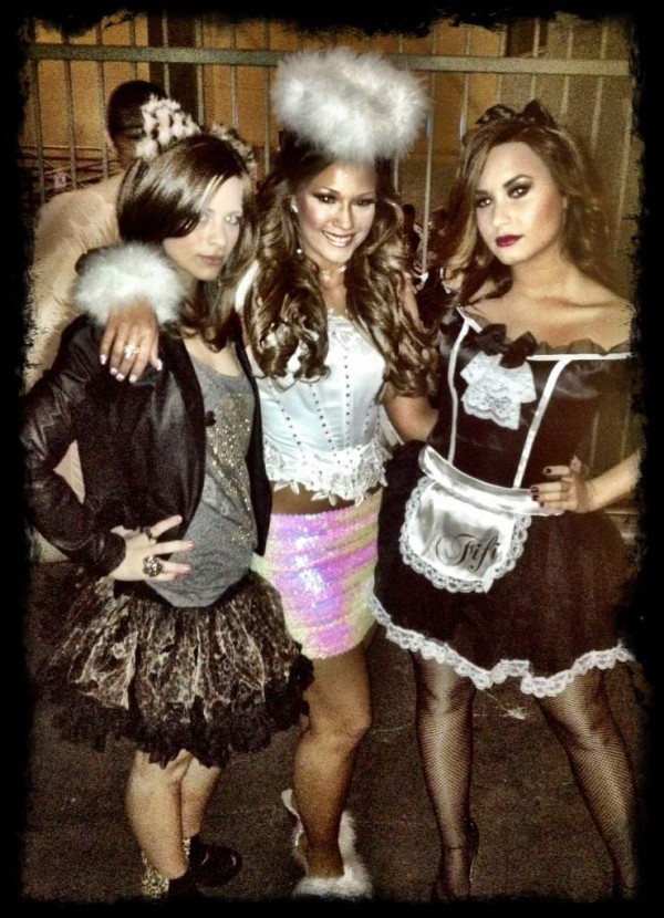 Demi Lovato as a French Maid for Halloween