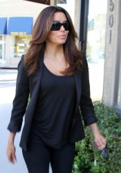 Actress Eva Longoria Leaving the Ken Paves Salon in Beverly Hills
