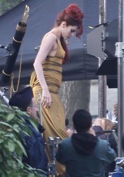 Eva Mendes On Set of Holly Motors in Paris