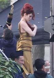 Eva Mendes On Set of Holly Motors in Paris