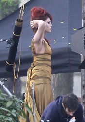 Eva Mendes On Set of Holly Motors in Paris