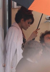 Eva Mendes On Set of Holly Motors in Paris