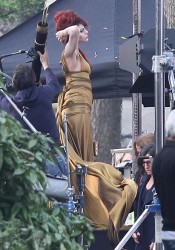 Eva Mendes On Set of Holly Motors in Paris