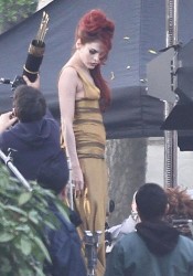 Eva Mendes On Set of Holly Motors in Paris