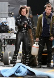 Milla Jovovich on set of Resident Evil: Retribution
