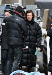Milla Jovovich on set of Resident Evil: Retribution