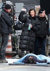 Milla Jovovich on set of Resident Evil: Retribution