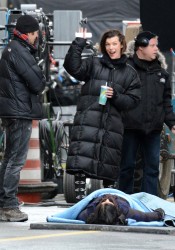 Milla Jovovich on set of Resident Evil: Retribution