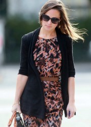 Pippa Middleton in Short Dress Out in London